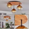 Koyoto Plafondlamp, Kogellampje 40 cm Natuurlijke kleuren, Zwart, 3-lichts