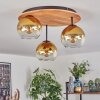 Koyoto Plafondlamp, Kogellampje 40 cm Natuurlijke kleuren, Zwart, 3-lichts