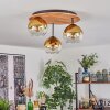 Koyoto Plafondlamp, Kogellampje 40 cm Natuurlijke kleuren, Zwart, 3-lichts