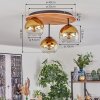Koyoto Plafondlamp, Kogellampje 40 cm Natuurlijke kleuren, Zwart, 3-lichts