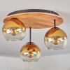 Koyoto Plafondlamp, Kogellampje 40 cm Natuurlijke kleuren, Zwart, 3-lichts