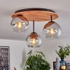 Koyoto Plafondlamp, Kogellampje 40 cm Natuurlijke kleuren, Zwart, 3-lichts