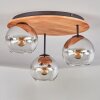 Koyoto Plafondlamp, Kogellampje 40 cm Natuurlijke kleuren, Zwart, 3-lichts