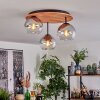 Koyoto Plafondlamp, Kogellampje 40 cm Natuurlijke kleuren, Zwart, 3-lichts