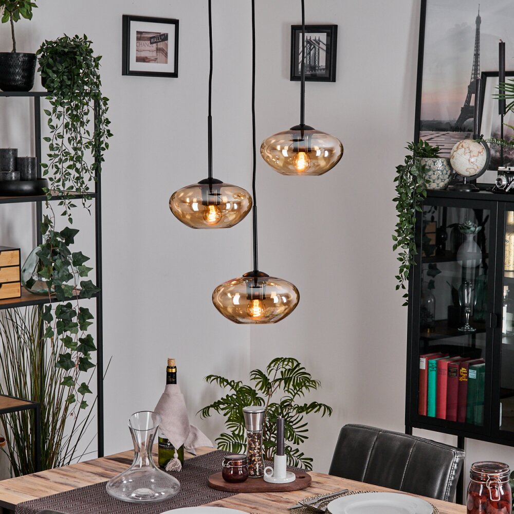 Mertola Hanglamp, Kogellampje Zwart, 3-lichts main product photo