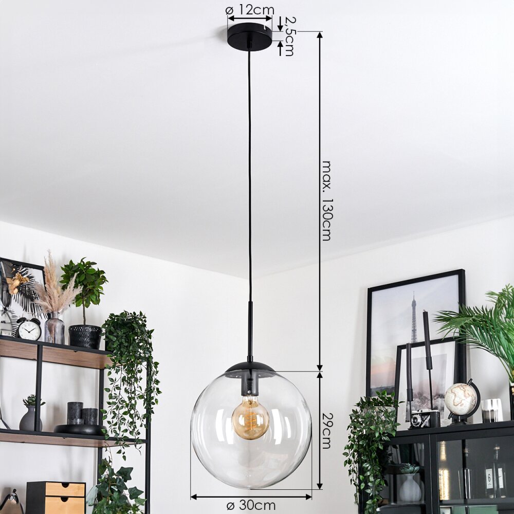 Gastor Hanglamp, Kogellampje 30 cm Duidelijk, 1-licht