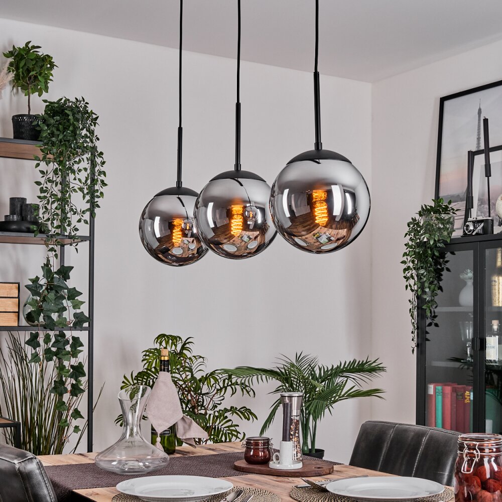 Gastor Hanglamp, Kogellampje Chroom, Rookkleurig, 3-lichts