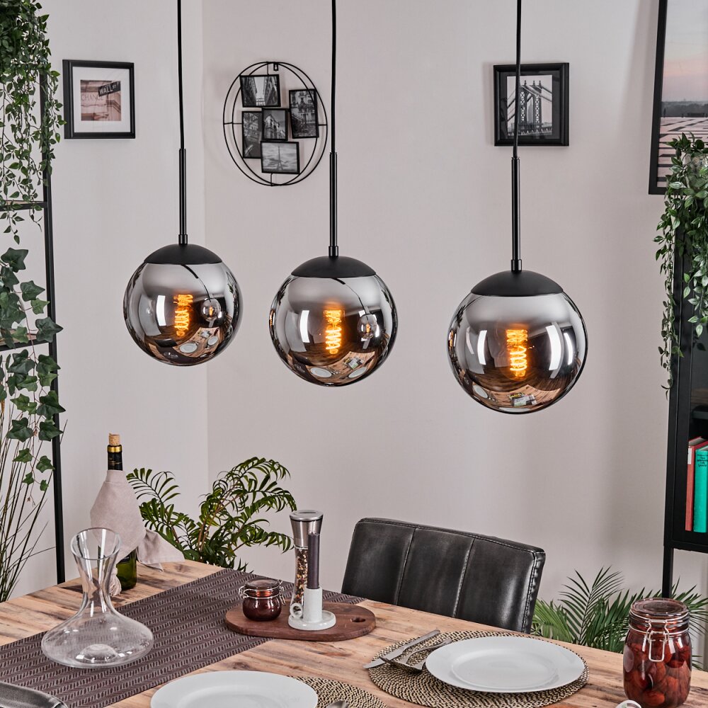 Gastor Hanglamp, Kogellampje Chroom, Rookkleurig, 3-lichts