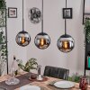 Gastor Hanglamp, Kogellampje Chroom, Rookkleurig, 3-lichts
