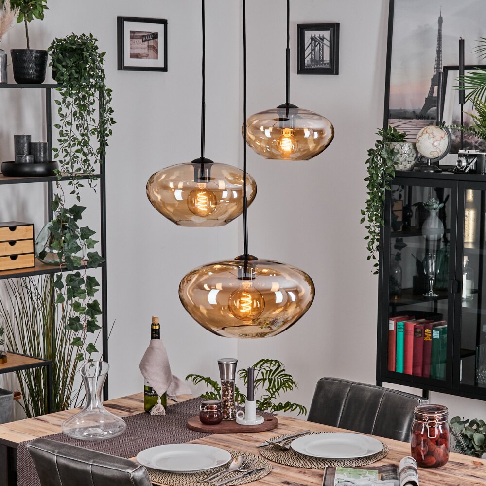 Mertola Hanglamp, Kogellampje Zwart, 3-lichts main product photo