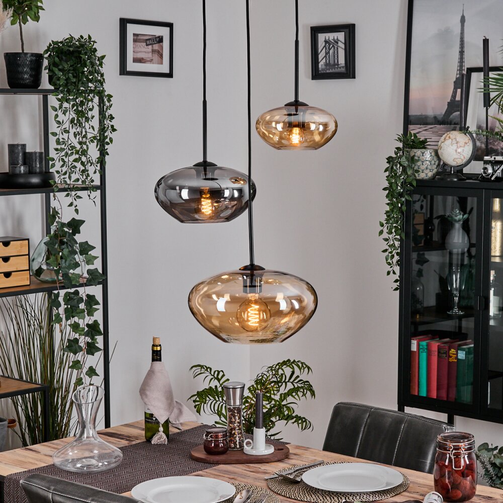 Mertola Hanglamp, Kogellampje Zwart, 3-lichts main product photo