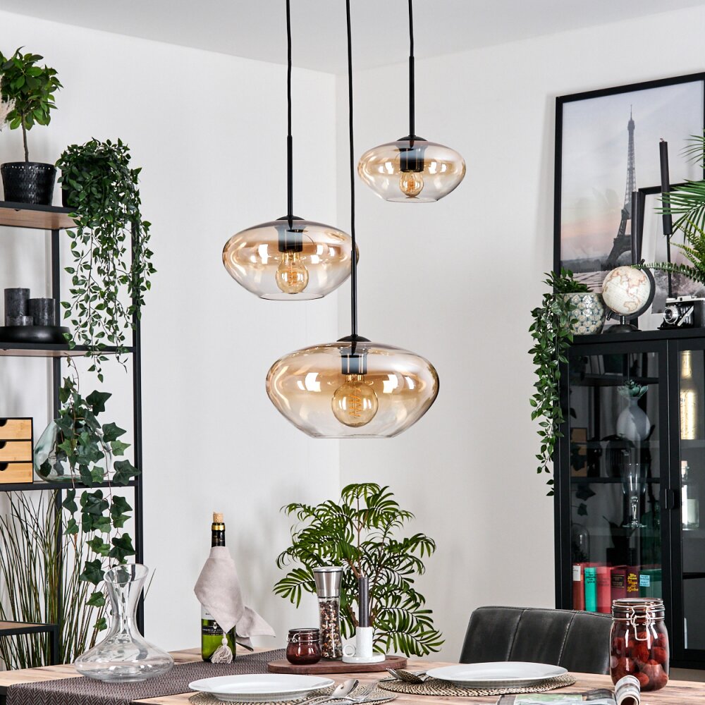 Mertola Hanglamp, Kogellampje Zwart, 3-lichts