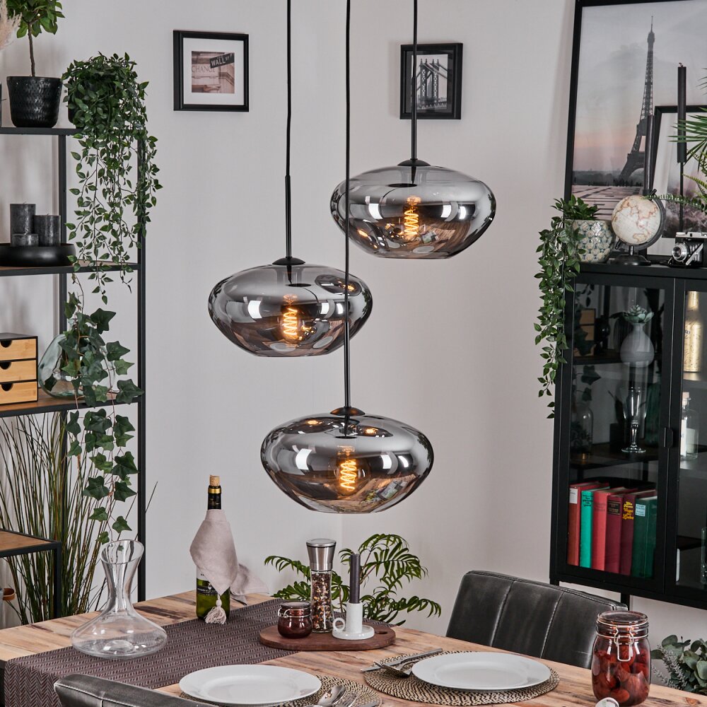 Mertola Hanglamp, Kogellampje Zwart, 3-lichts main product photo