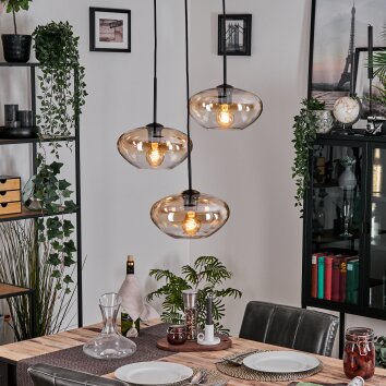 Mertola Hanglamp, Kogellampje Zwart, 3-lichts