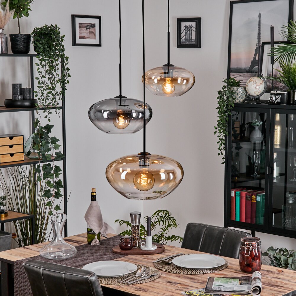 Mertola Hanglamp, Kogellampje Zwart, 3-lichts main product photo