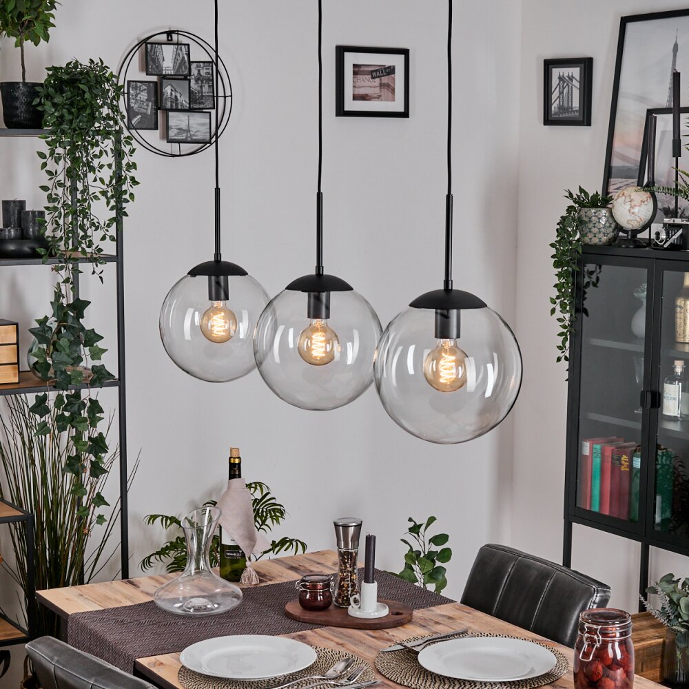 Gastor Hanglamp, Kogellampje Zwart, 3-lichts main product photo