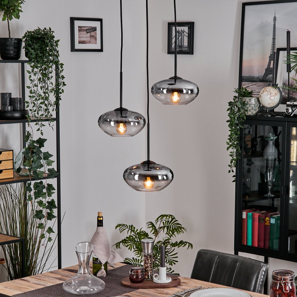 Mertola Hanglamp, Kogellampje Zwart, 3-lichts main product photo