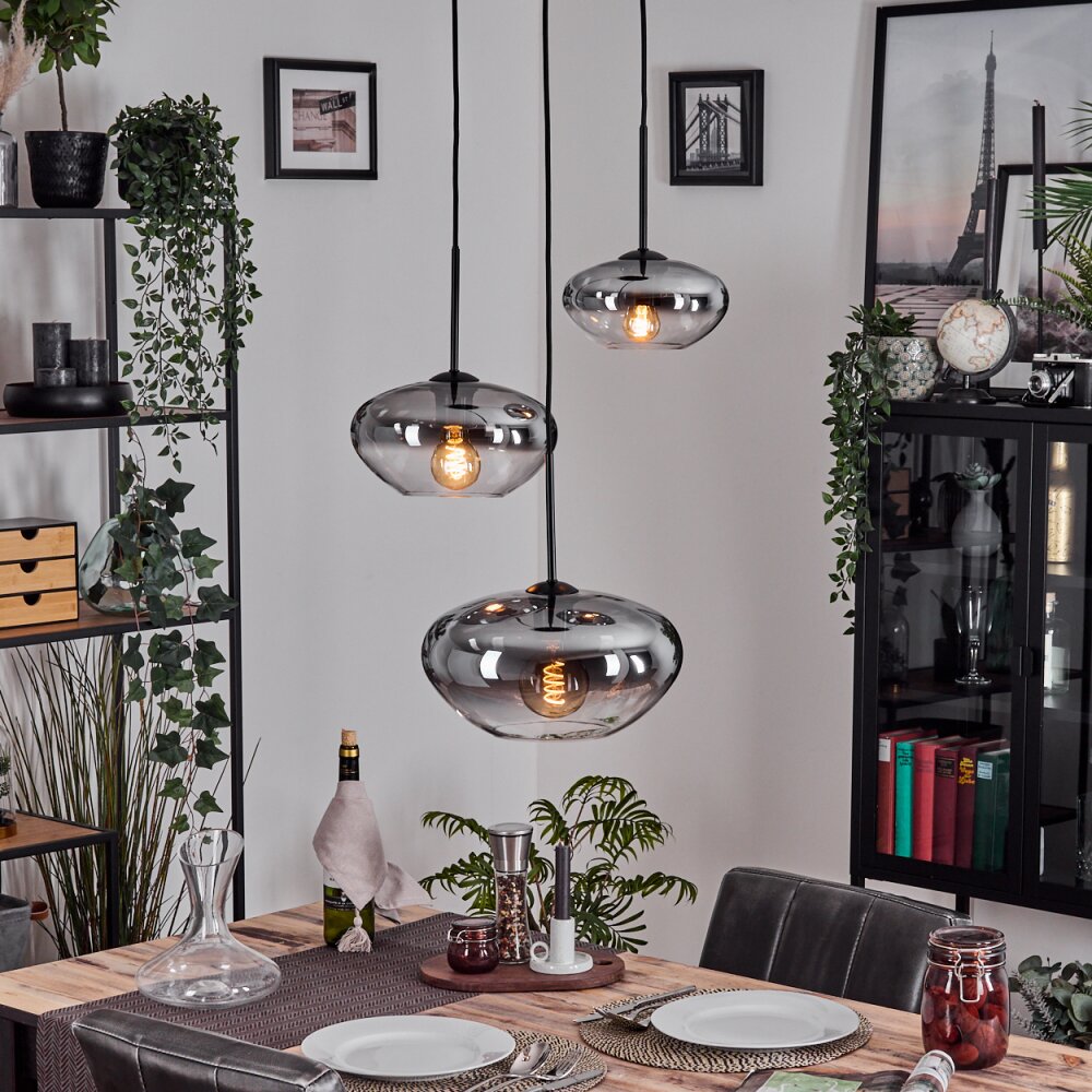 Mertola Hanglamp, Kogellampje Zwart, 3-lichts main product photo