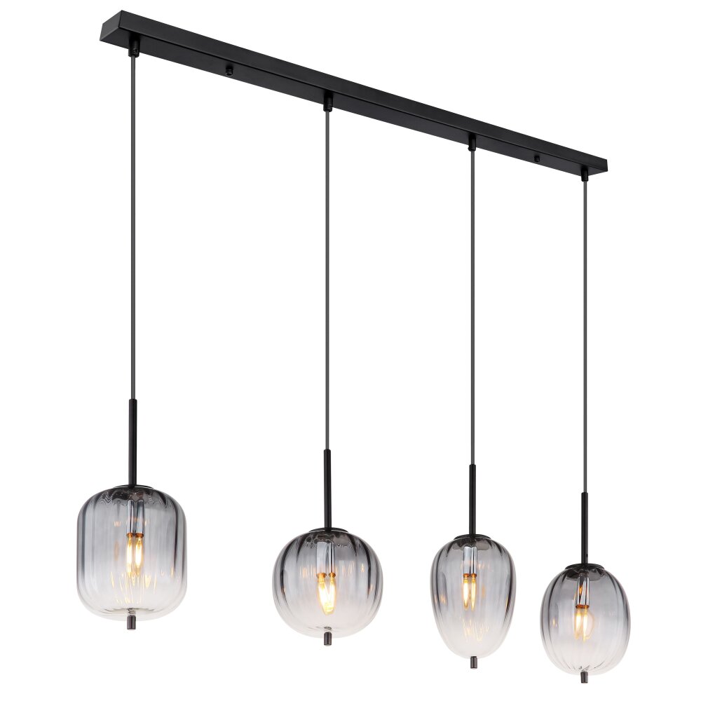 Globo ATTILA Hanglamp Zwart, 4-lichts main product photo