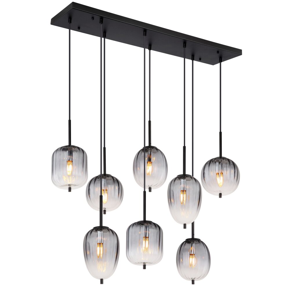 Globo ATTILA Hanglamp Zwart, 8-lichts main product photo