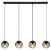 Globo DALLERTA Hanglamp Zwart, 4-lichts