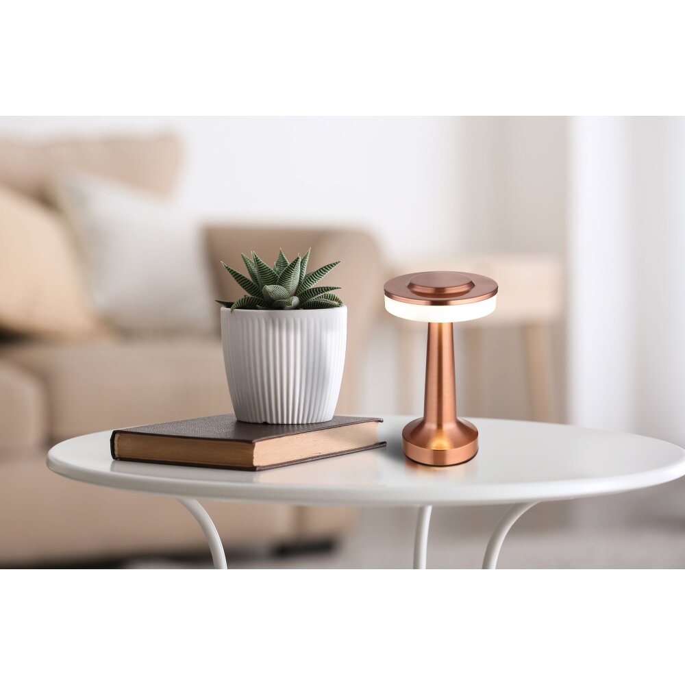 Globo CHLOEY Tafellamp LED Koperkleurig, Wit, 1-licht main product photo