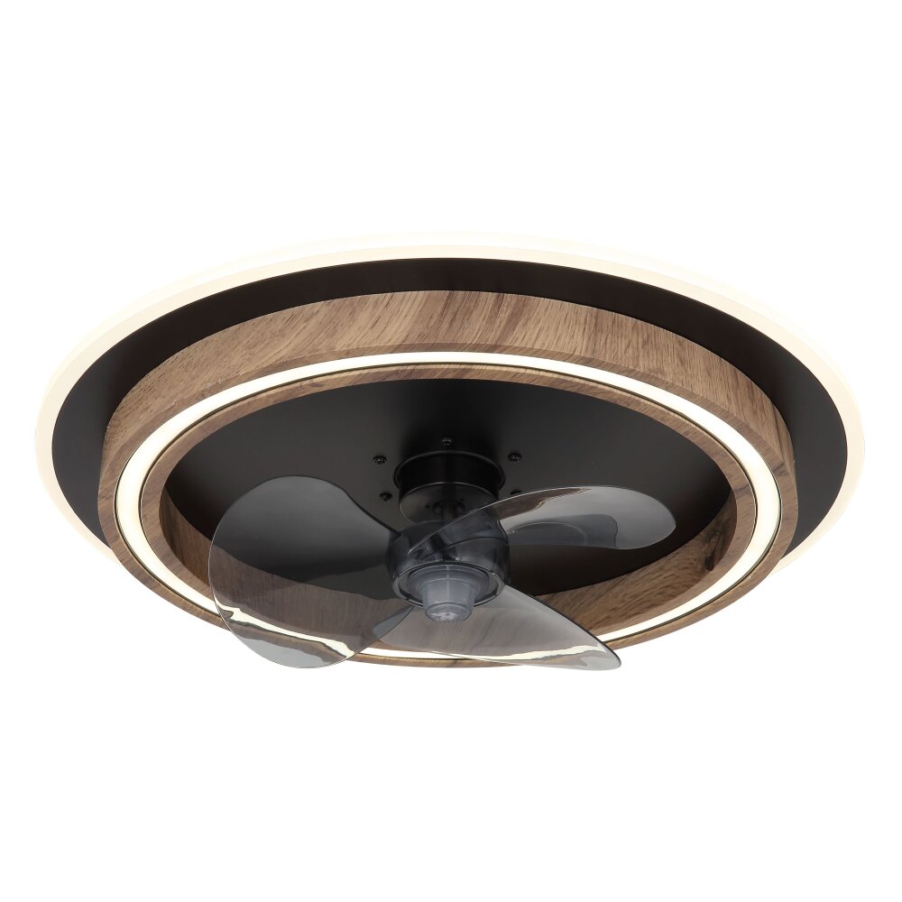 Globo Bozan Plafondventilator met verlichting LED Natuurlijke kleuren, Zwart, 1-licht, Afstandsbediening main product photo