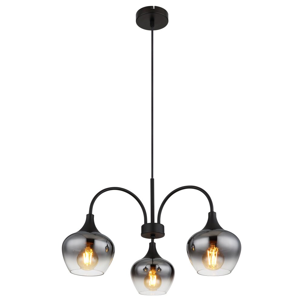 Globo Maxy Hanglamp Zwart, 3-lichts main product photo
