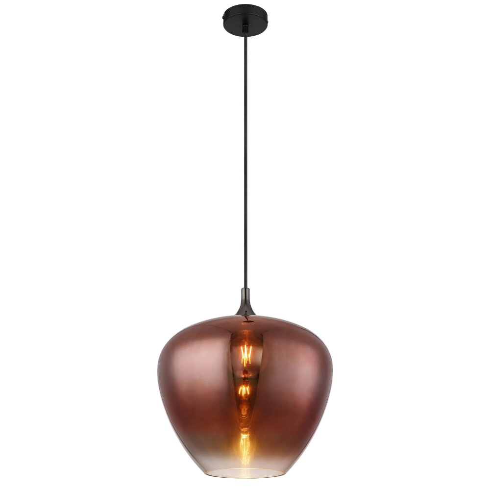 Globo Maxy Hanglamp Chroom, Zwart, 1-licht main product photo