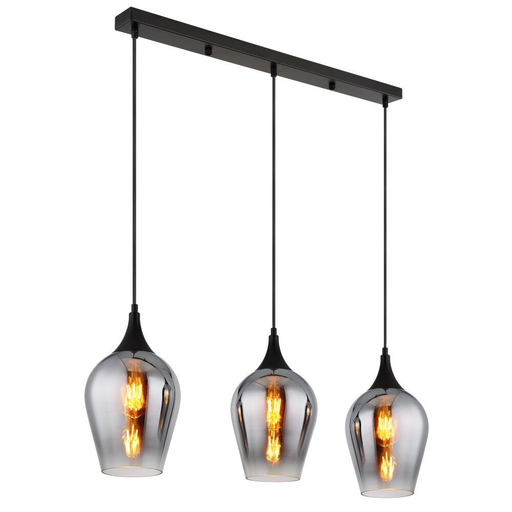 Globo Lavus Hanglamp Zwart, 3-lichts main product photo