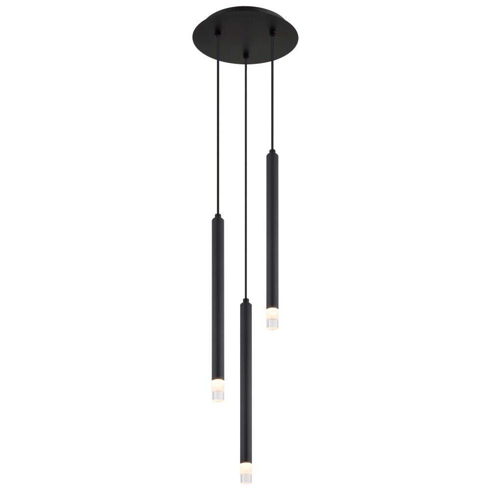 Globo Blake Hanglamp Zwart, 3-lichts main product photo