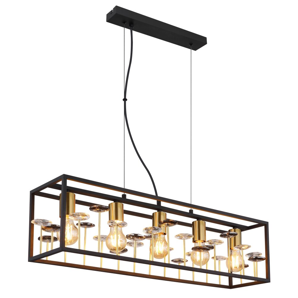 Globo Lisbon Hanglamp Zwart, 5-lichts main product photo
