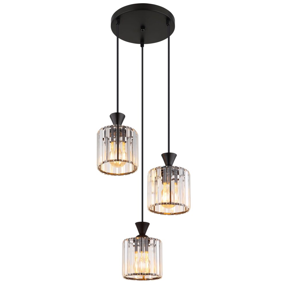 Globo Jordana Hanglamp Zwart, 3-lichts main product photo