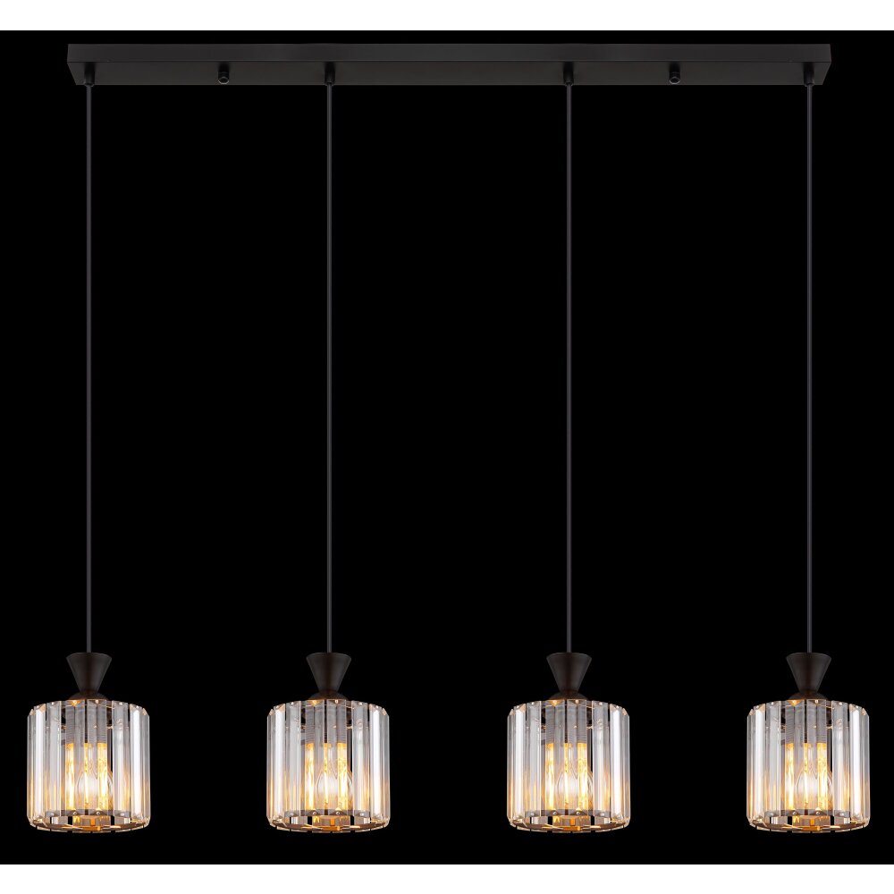Globo Jordana Hanglamp Zwart, 4-lichts