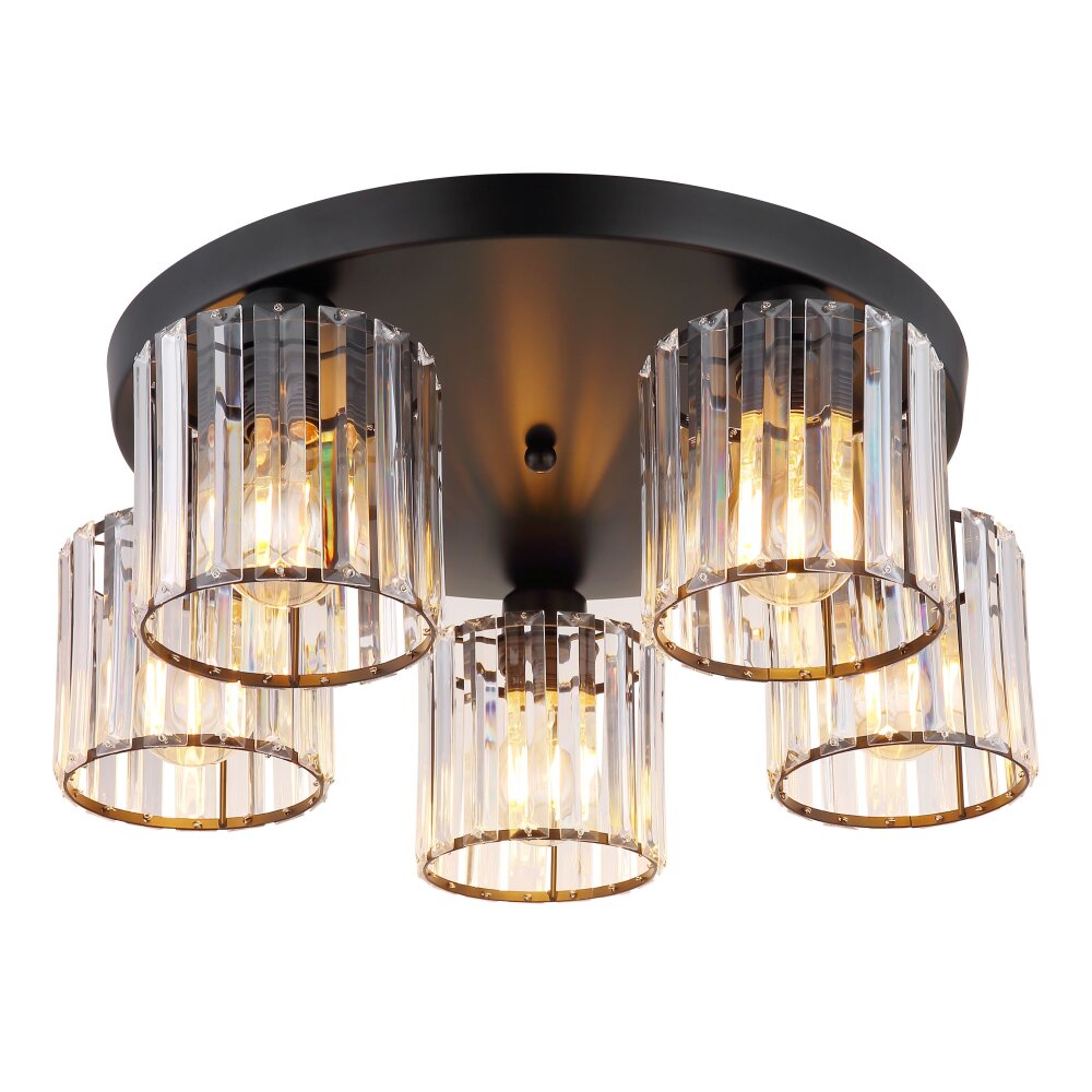 Globo Jordana Plafondlamp Zwart, 5-lichts main product photo