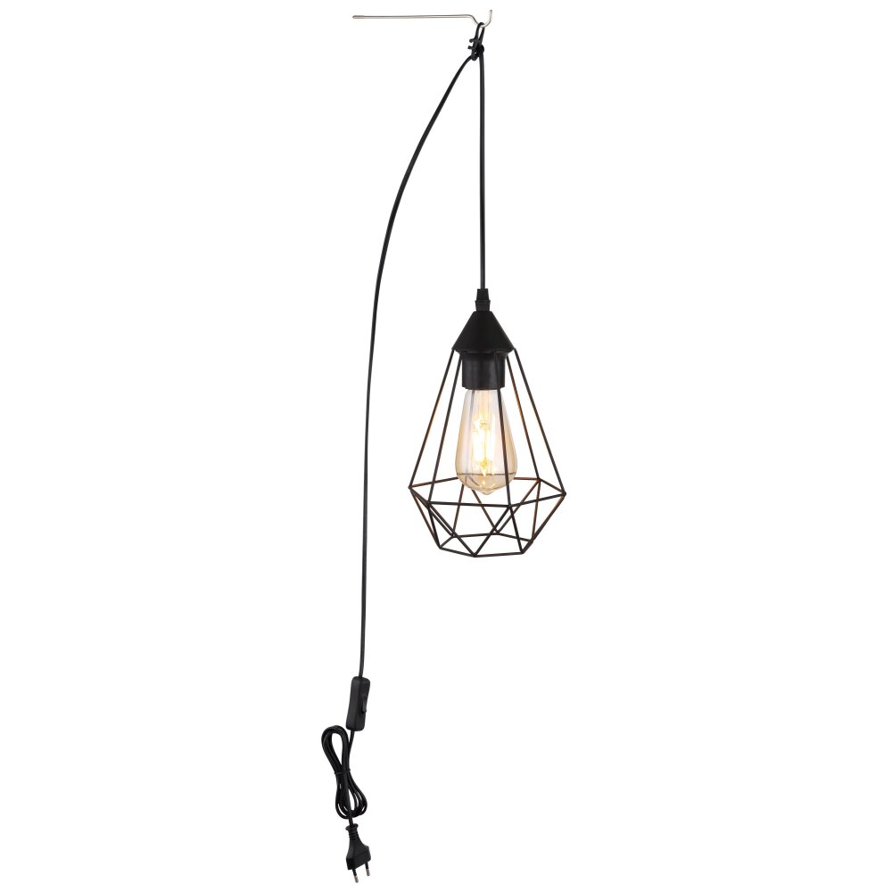 Globo Zachary Hanglamp Zwart, 1-licht main product photo