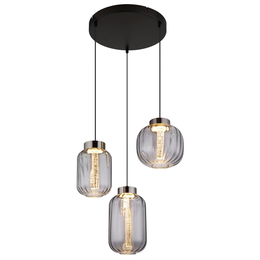 Globo Fluoro Hanglamp LED Zwart, 1-licht main product photo