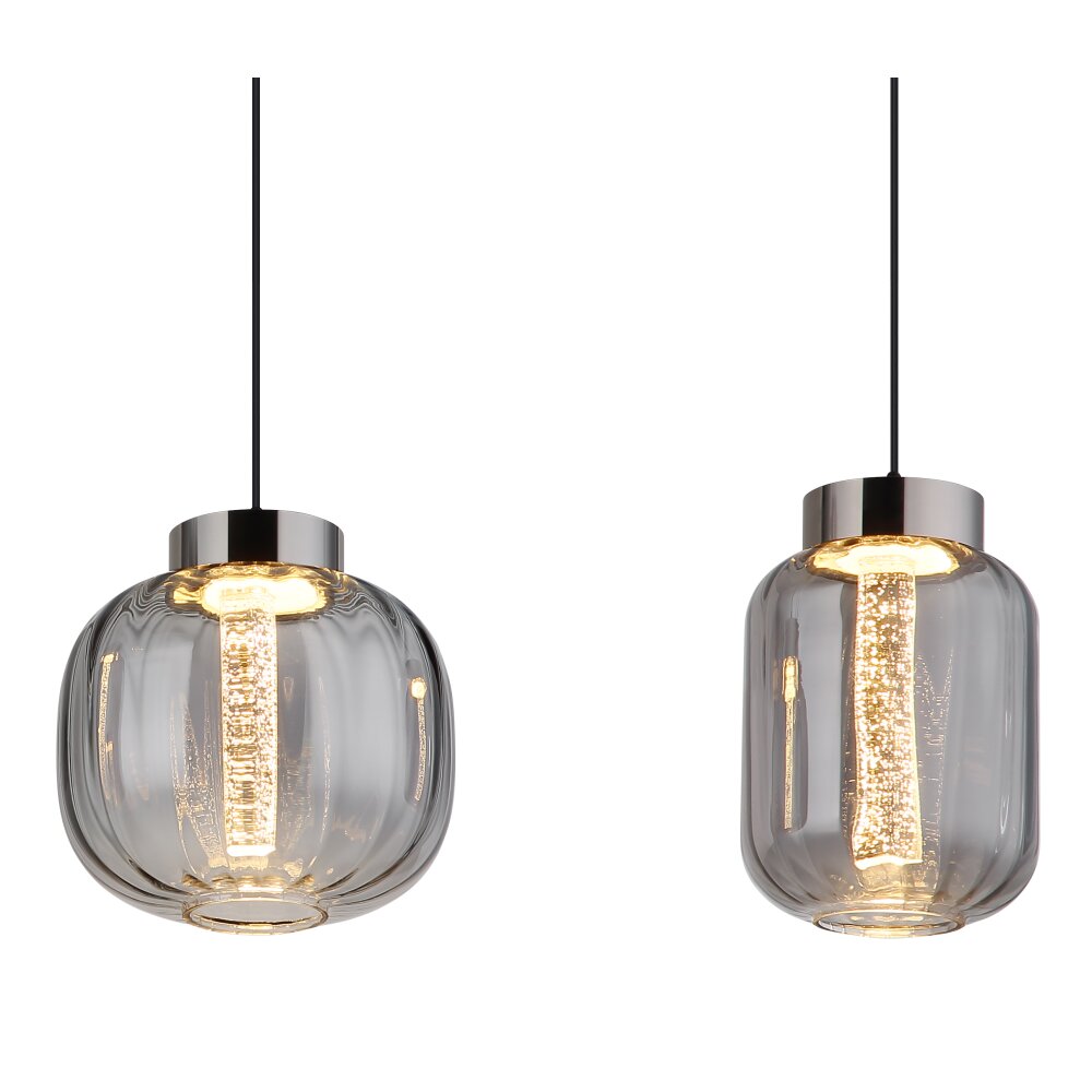 Globo Fluoro Hanglamp LED Zwart, 1-licht