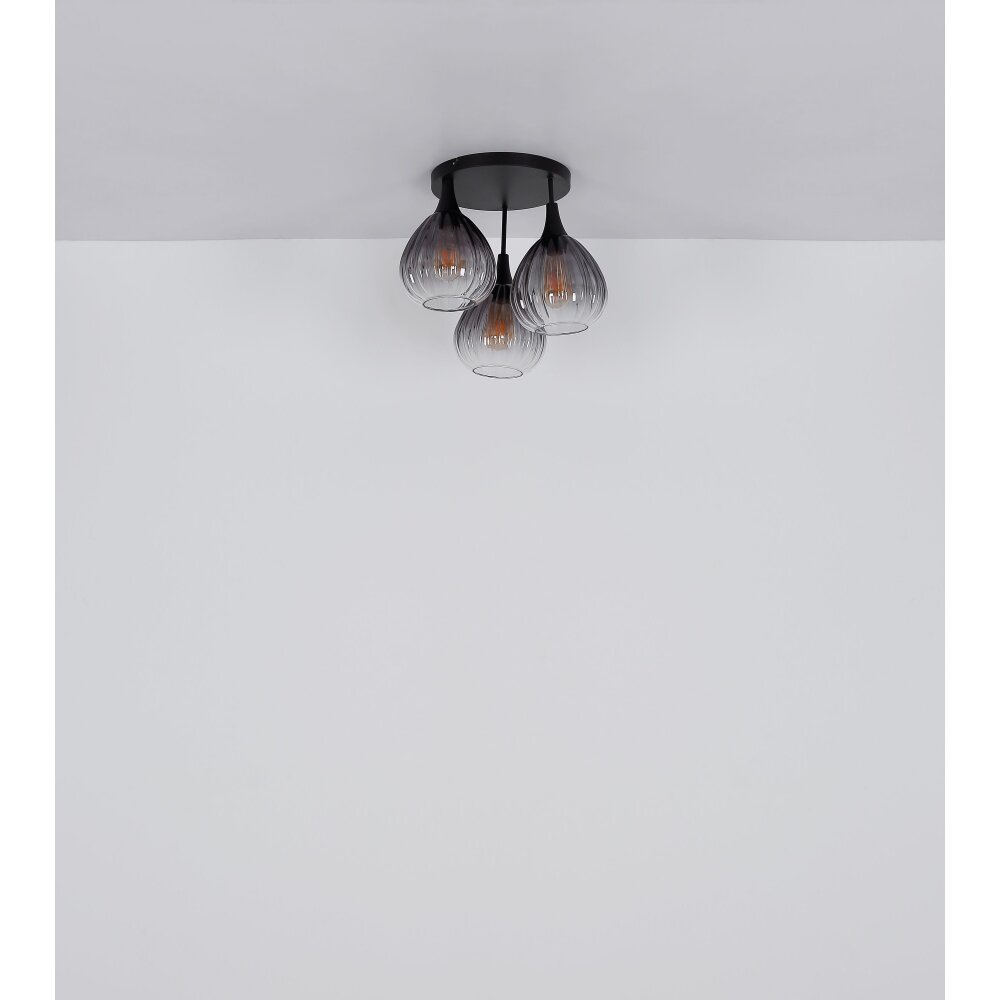 Globo Olsen Plafondlamp Zwart, 3-lichts