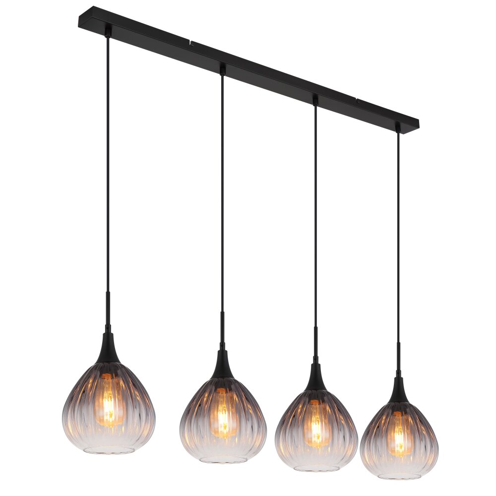 Globo Olsen Hanglamp Zwart, 4-lichts main product photo