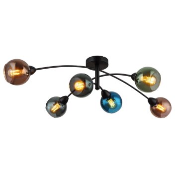 Globo Zarlona Plafondlamp Zwart, 6-lichts
