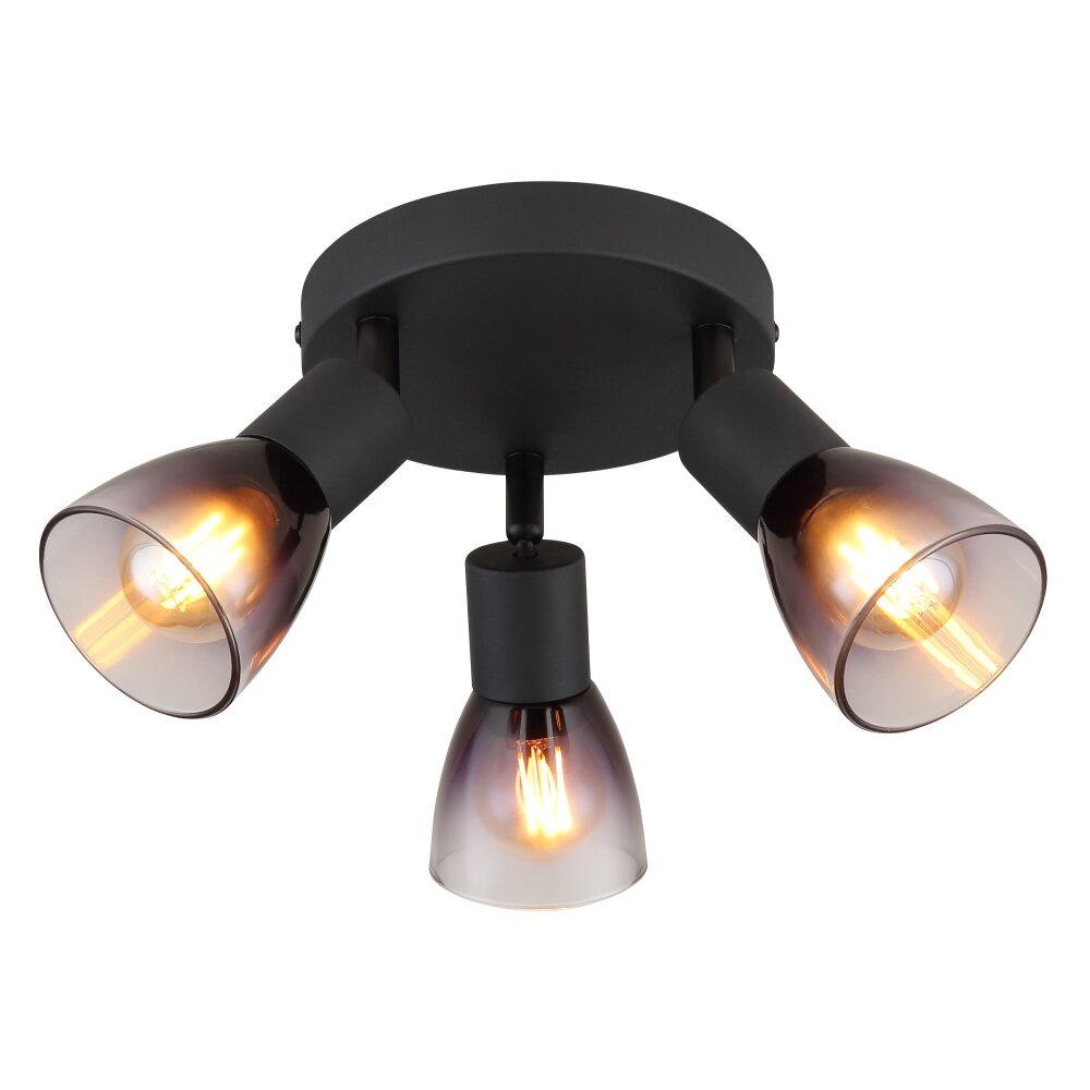 Globo Satella Plafondlamp, Plafondspot, Wandlamp, Muurspot Zwart, 3-lichts main product photo