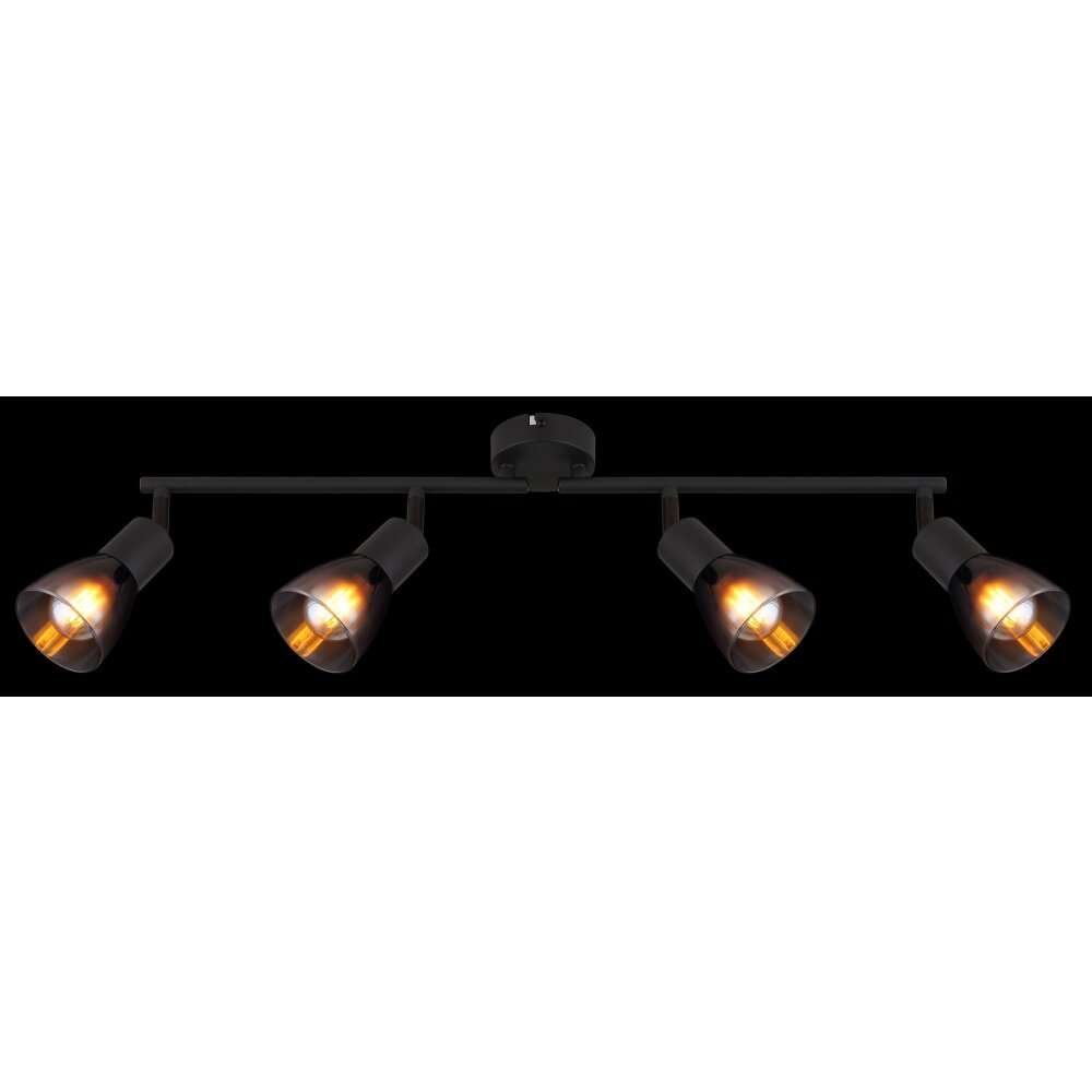 Globo Satella Plafondlamp, Plafondspot, Wandlamp, Muurspot Zwart, 4-lichts