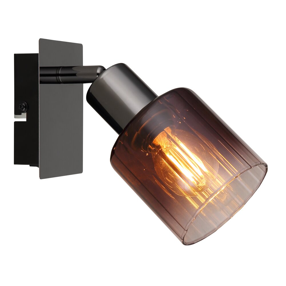 Globo Satella Plafondlamp, Plafondspot, Wandlamp, Muurspot Chroom, Zwart, 1-licht main product photo