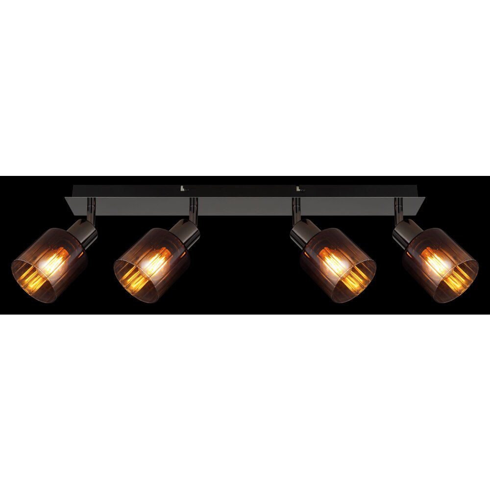 Globo Satella Plafondlamp, Plafondspot, Wandlamp, Muurspot Chroom, Zwart, 4-lichts