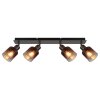 Globo Satella Plafondlamp, Plafondspot, Wandlamp, Muurspot Chroom, Zwart, 4-lichts