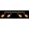 Globo Satella Plafondlamp, Plafondspot, Wandlamp, Muurspot Chroom, Zwart, 4-lichts