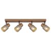 Globo Satella Plafondlamp, Plafondspot, Wandlamp, Muurspot Bruin, Chroom, Zwart, 4-lichts