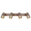 Globo Satella Plafondlamp, Plafondspot, Wandlamp, Muurspot Bruin, Chroom, Zwart, 4-lichts