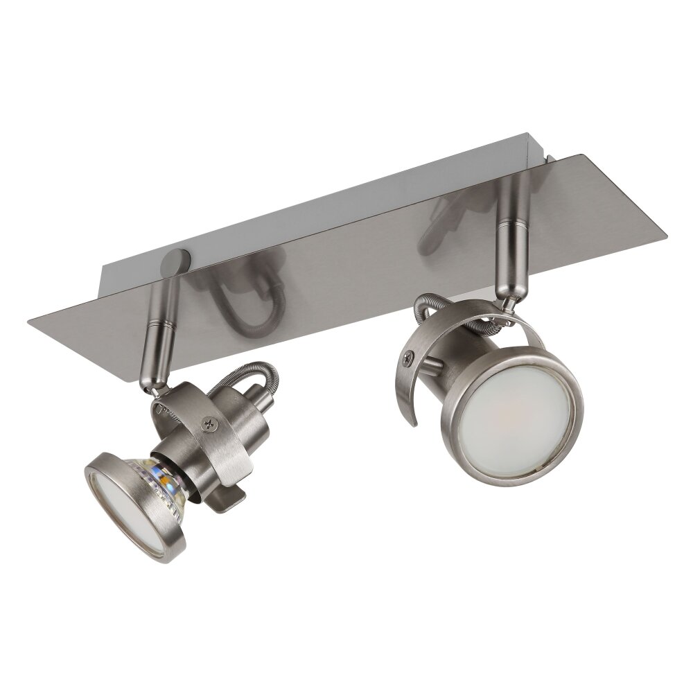 Globo Verpax Plafondlamp, Plafondspot, Wandlamp, Muurspot Nikkel mat, 2-lichts